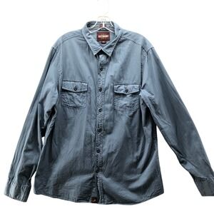 Alesbury Long Sleeve Brushed Cotton Shirt Mens L Blue Button Up Utility Chore